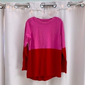 Women’s colorblock high-low sweater, size medium